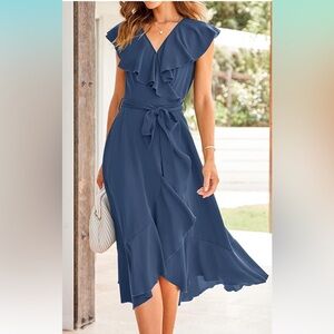PRETTYGARDEN Wrap Midi Dress